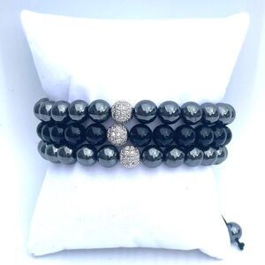 Aura 3 bracelet set with Swarovski crystal adjustable with gift box